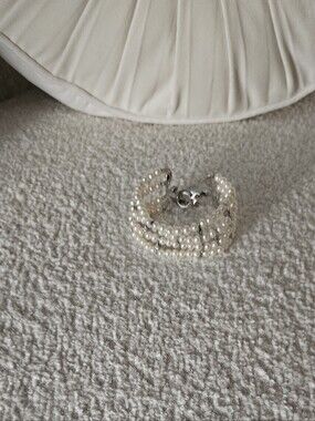 Cultured Pearl Multi-Strand  Bracelet in White